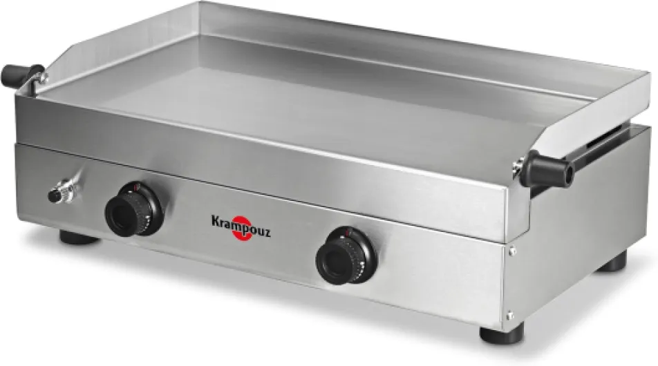 Plancha Gaz SAVEUR - Plaque de Cuisson en Inox 64 x 33 cm - 3400 Watts - 2 Zones de Cuisson - 2 Brûleurs en Acier Inoxydable - Nettoyage Facile - Fabriquée en France - Réf PFSV2MA-KR Acier Gaz SAVEUR - Plaque de Cuisson en Inox 64 x 33 cm - 3400