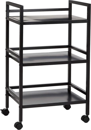 Amazon Basics Chariot en métal à 3 niveaux Noir