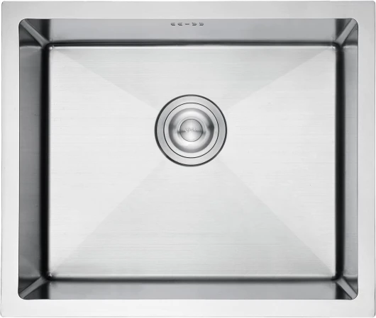 Ibergrif M85043, Evier Cuisine 1 Bac 50 x 43 cm, Evier Inox avec Filtre de Vidange, Evier sous Plan ou Evier à Poser, Argent Acier Inox
