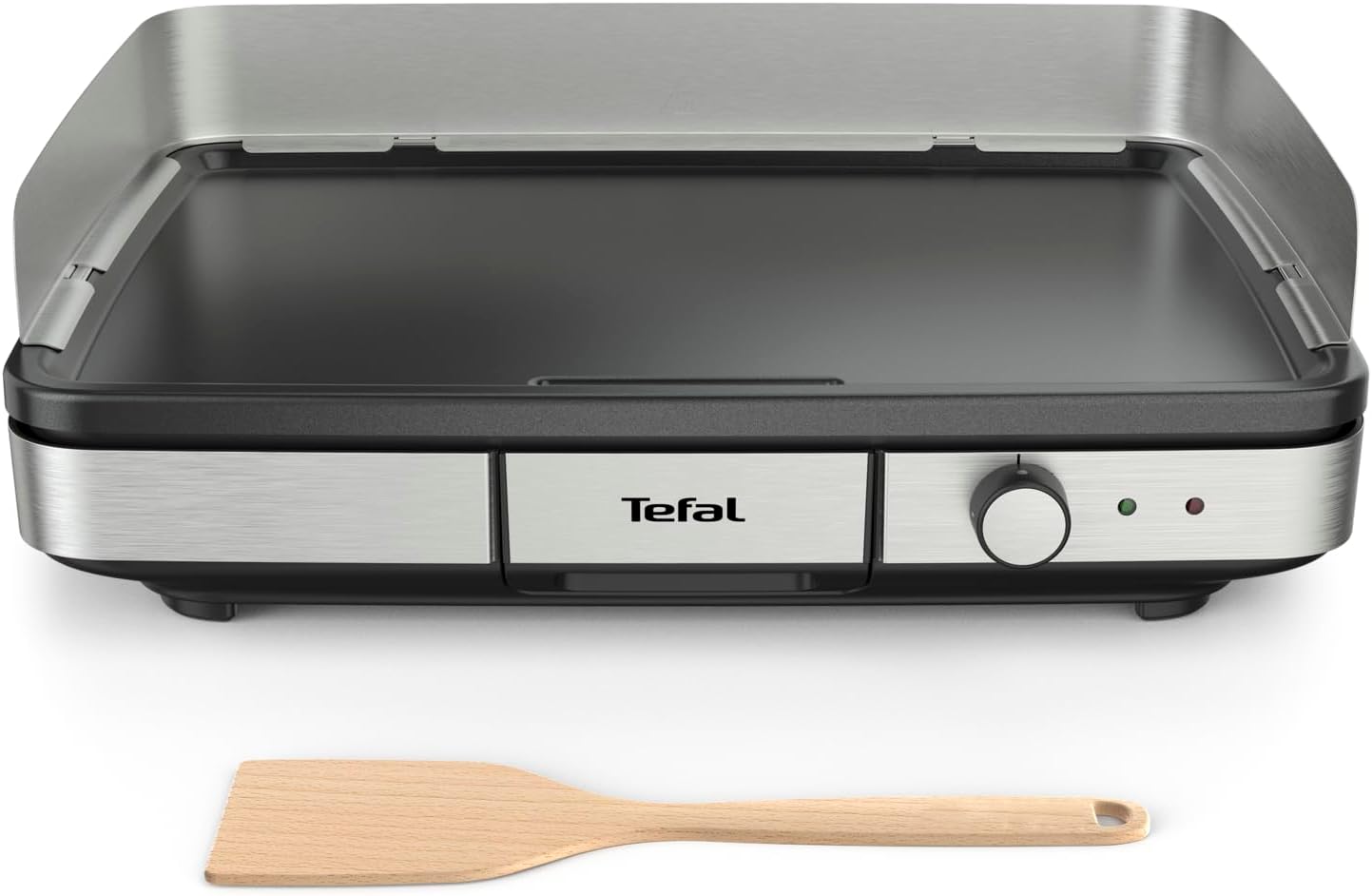 Maxi Plancha électrique extérieur et intérieur format XXL10/12 Personnes avec protection contre les éclaboussures et Thermostat réglable Inox CB690D12