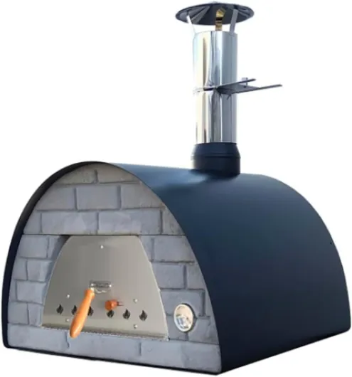 Maximus Four à Bois Extérieur Brique, Noir 70x70x65cm - Four extérieur portatif, design compact pour petits espaces, idéal pour jardin ou terrasse