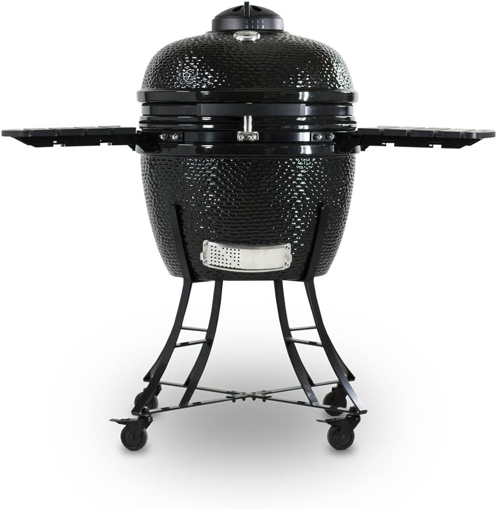 PIT BOSS - Barbecue à charbon Kamado Noir Céramique Grille Ø 52cm 134 x 77 x 120 cm