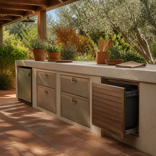 Frigo extérieur, rangements étanches, poubelle masquée : organiser le hors-champ de la cuisine