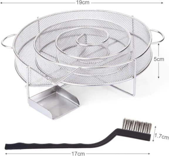 Générateur de Fumée Froide pour Fumoir Fumage Viande Poisson avec Brosse Nettoyage Grille Barbecue Diametre 15cm