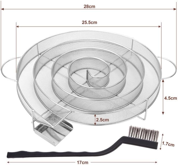 Générateur de Fumée Froide pour Fumoir Fumage Viande Poisson avec Brosse Nettoyage Grille Barbecue (diamatre 25cm)
