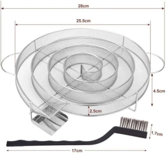 Générateur de Fumée Froide pour Fumoir Fumage Viande Poisson avec Brosse Nettoyage Grille Barbecue (diamatre 25cm)