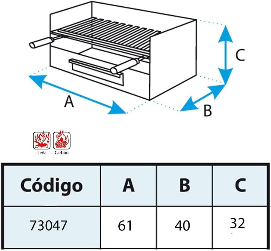 Imex El Zorro 71514 Bac avec Plaque en INOX pour Barbecue 61 x 40 x 33 cm 61 x 40 x 33 cm moderne