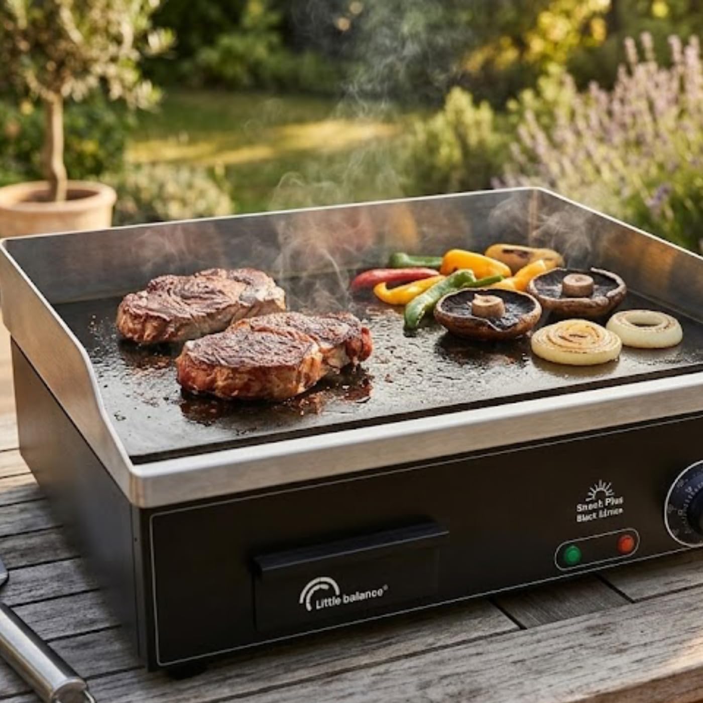 8668 Snack Plus Black Edition, Plancha électrique 6-8 personnes, Plaque de cuisson acier anti-adhésive 8mm, 2900 W, Noir