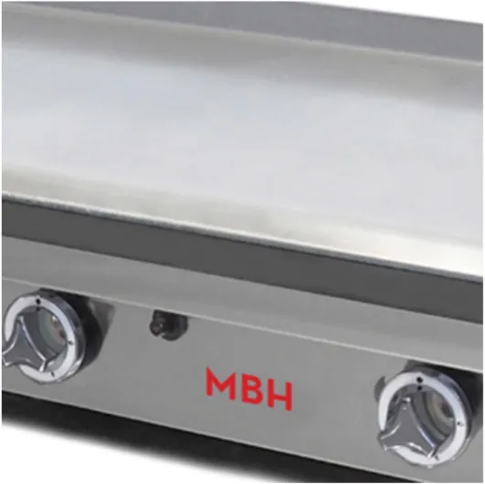 MBH - Plaque de cuisson gaz professionnelle CHR pour bar et restaurant 100 cm 3 brûleurs - Plancha gaz cuisine professionnelle restauration - FABRIQUÉ EN ESPAGNE