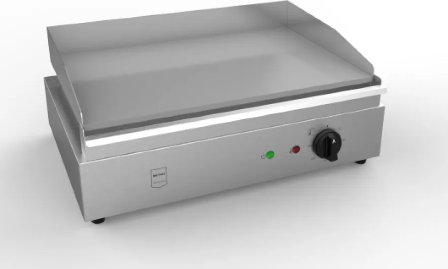 Plancha électrique GEG2101, inox, 55 x 41,7 x 24 cm, tiroir ramasse-jus amovible, Protection contre la surchauffe, argenté