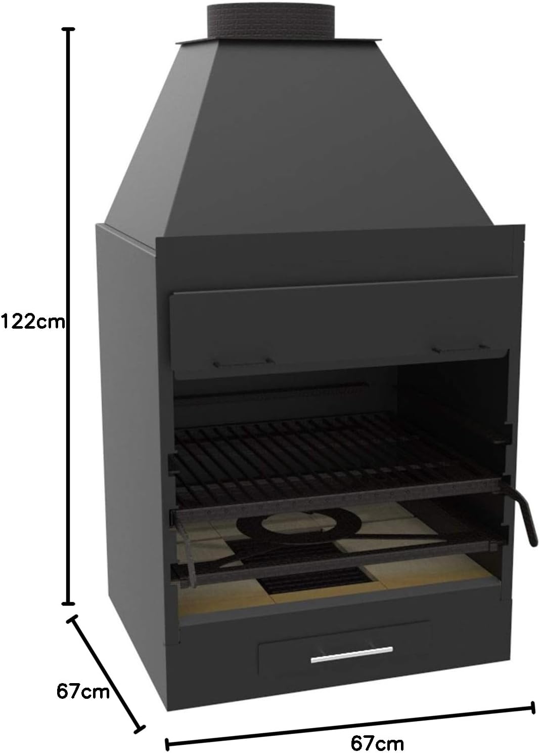 FM Barbecue Charbon Bois BF-60 à Poser ou à encastrer