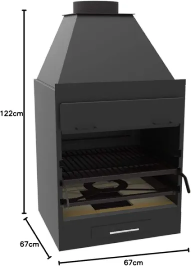 FM Barbecue Charbon Bois BF-60 à Poser ou à encastrer