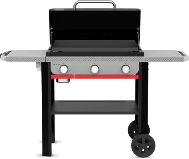 SLATE GPD 71 cm Plancha Premium / 3 brûleurs, chaleur uniforme jusqu’au bord, jusqu’à 260 °C, surface antiadhésive émaillée, surface de cuisson 3483 cm², noir SLATE GP 71cm
