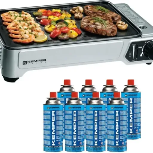 Test KEMPER Plancha gaz portable 2300W : la petite plaque qui fait le job pour le camping