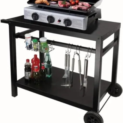 Test Chariot Pour Plancha Noir Livoo GS130 : la desserte simple qui fait le job pour les barbecues
