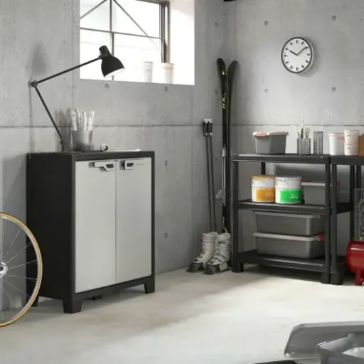 Test Keter Armoire Basse Titan : du plastique qui fait le job pour le garage, si on est patient au montage