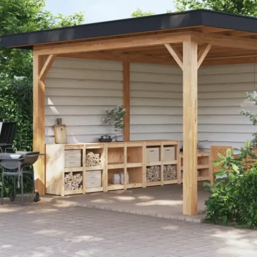 Test Makastle Armoires de Cuisine d'Extérieur : du pin massif pas parfait mais costaud pour le jardin