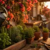 Plantes grimpantes, herbes aromatiques et jardinières : végétaliser sa cuisine extérieure