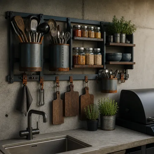 Comment le concept d’uten silo inspire le rangement mural d’une cuisine extérieure