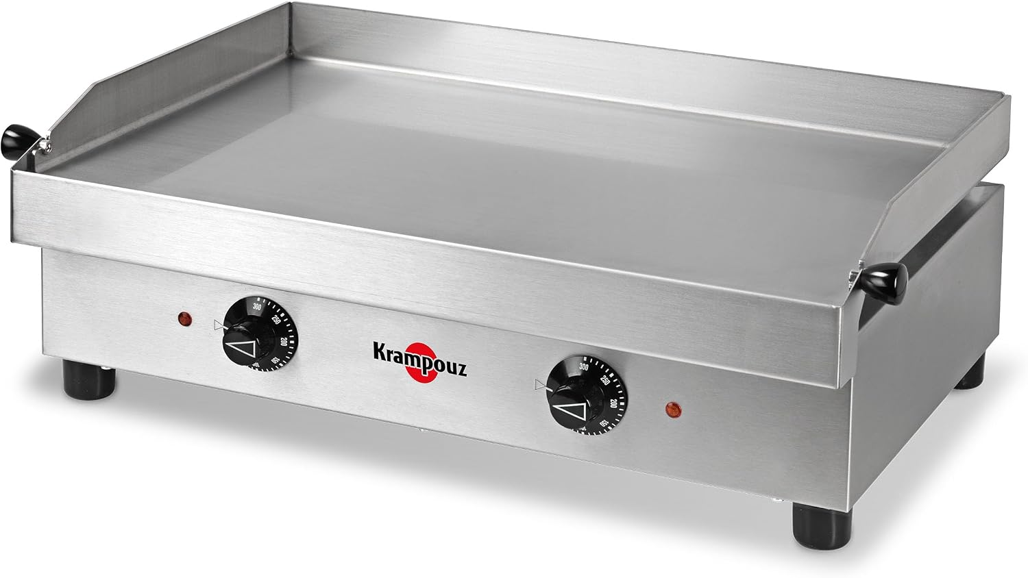 Plancha Électrique SAMBA - Plaque de Cuisson en Inox 54 x 33 cm - 2500 Watts - 2 Zones de Cuisson - 2 Thermostats jusqu'à 300 °C - Nettoyage Facile - Fabriquée en France - Réf PFSB2AA-KR Acier Électrique SAMBA - Plaque de Cuisson en Inox 54 x 33